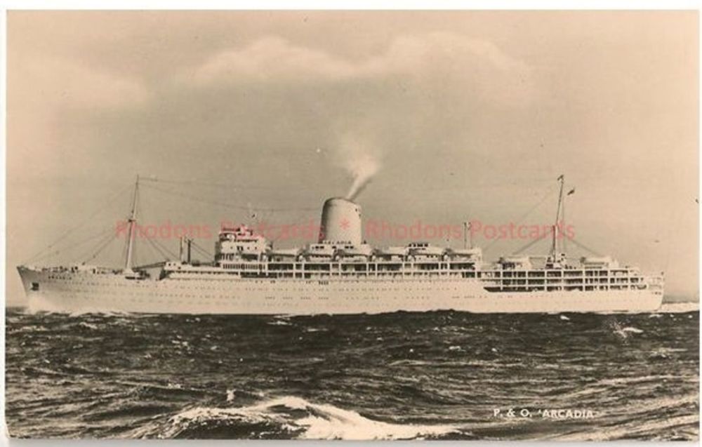 SS Arcadia, P&O Shipping Line. Circa 1950s Real Photo Postcard
