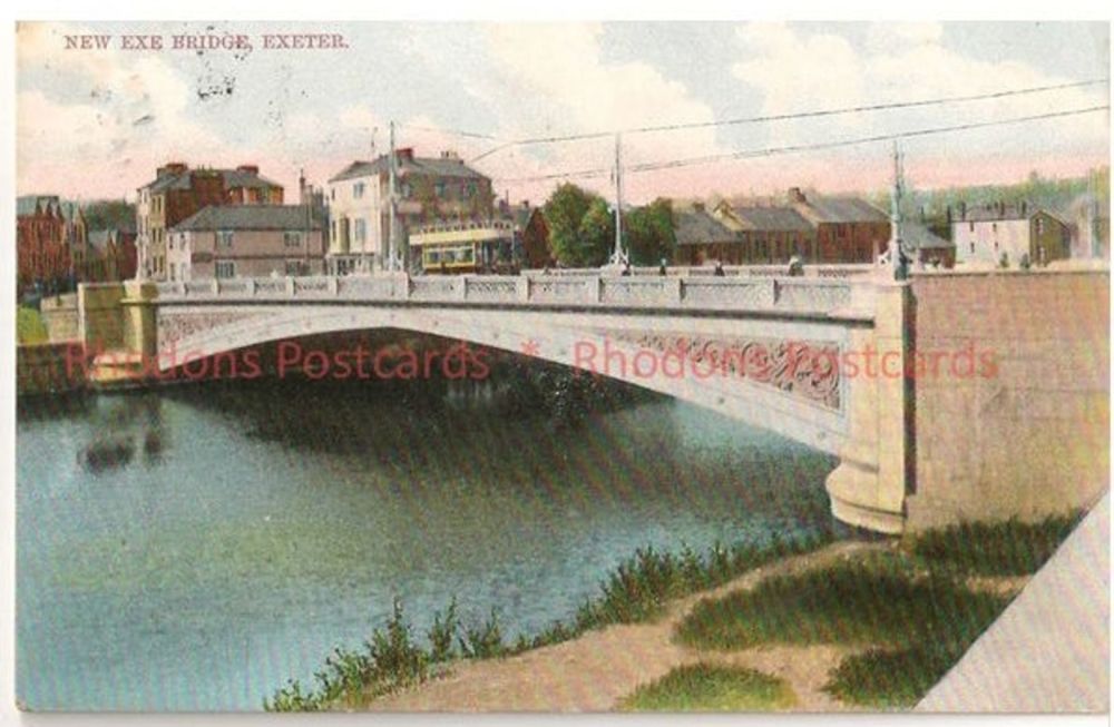 New Exe Bridge and Tram, Exeter Devon, Early 1900s Postcard