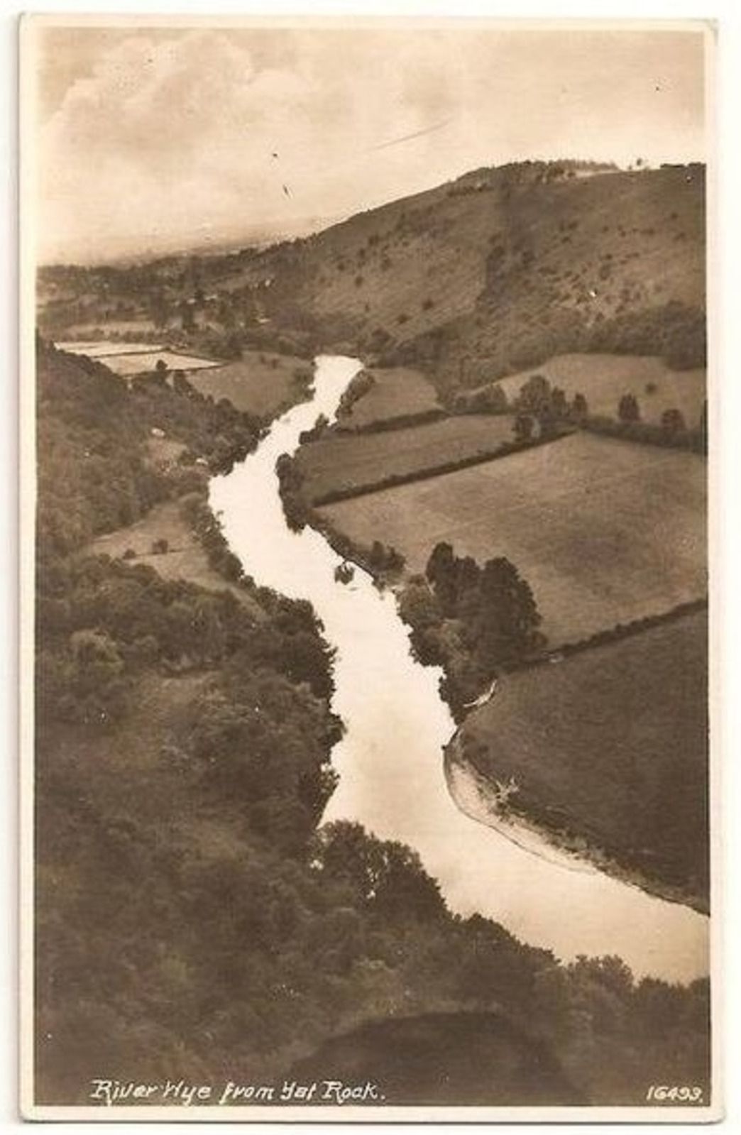 River Wye From Yat Rock, Gloucestershire. 1930s Real Photo Postcard