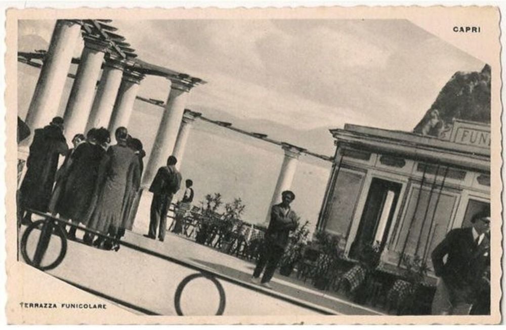 Italy: Capri. Terrazza Funicolare Terminus, Capri. 1940s Postcard