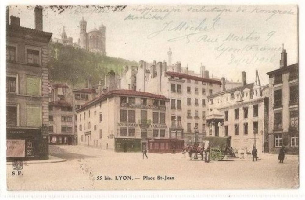 France: Lyon. Place St Jean, Lyon. Early 1900s Postcard