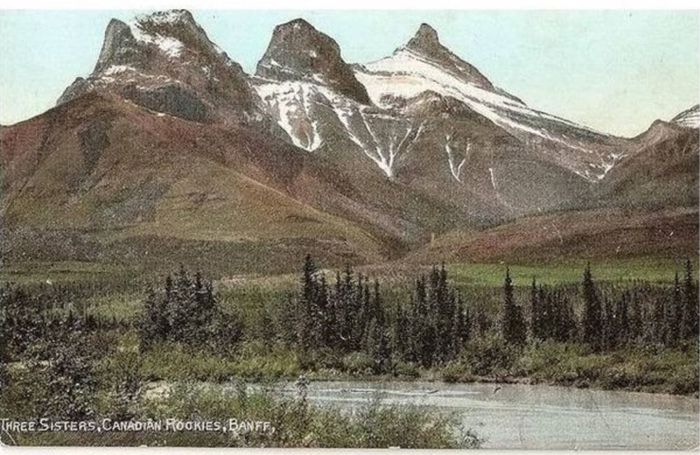 Three Sisters Canadian Rockies, Banff, Alberta, Canada Postcard.