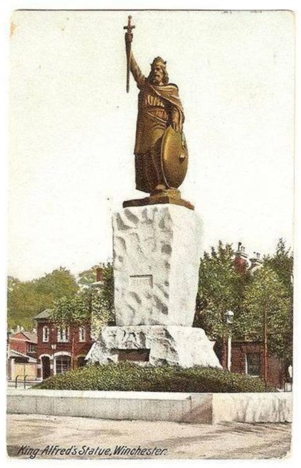 King Alfreds Statue Winchester, Hampshire. Early 1900s Postcard