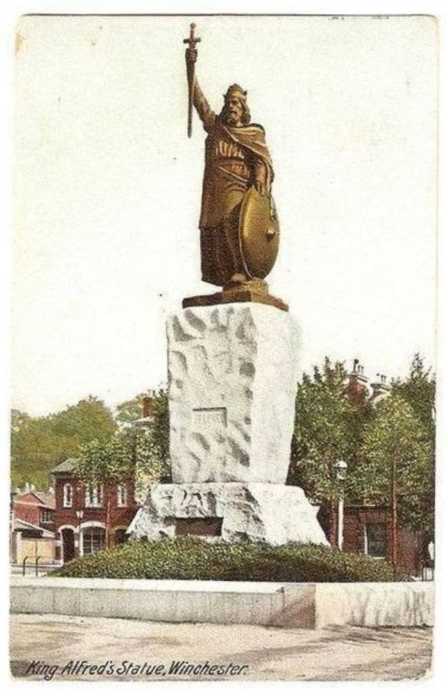 King Alfreds Statue Winchester Early 1900s Postcard 