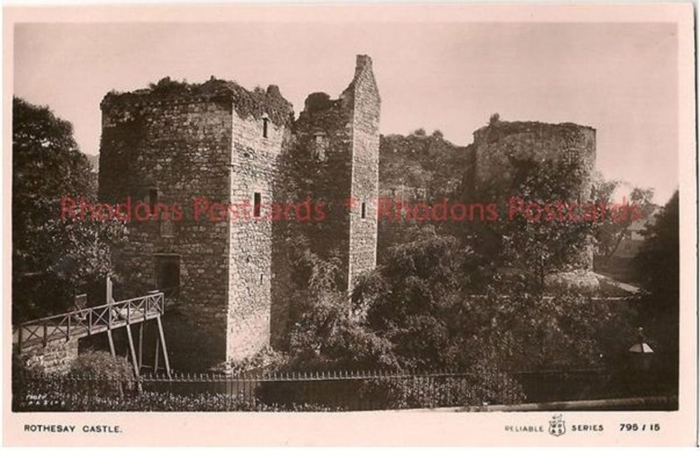 Rothesay Castle, Argyll & Bute, Scotland.  Early 1900s Real Photo Postcard