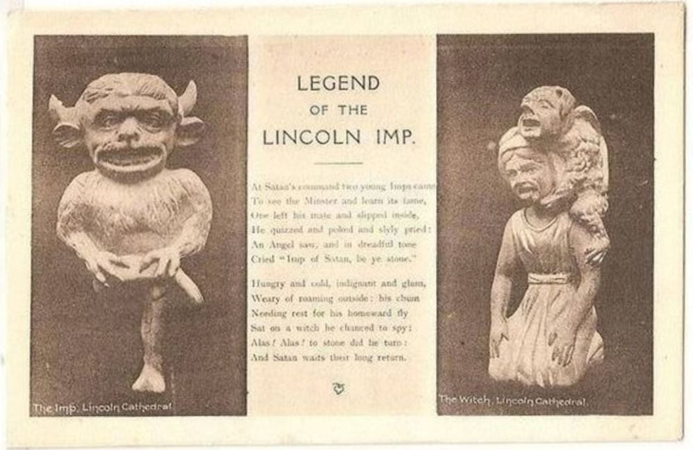 Legend Of The Lincoln Imp. Circa 1920s Postcard
