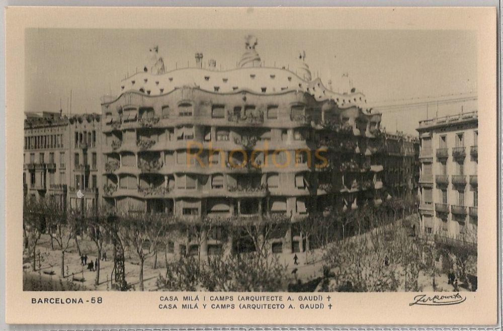 Casa Mila Y Camps (Gaudi Architect), Barcelona - Photo Postcard