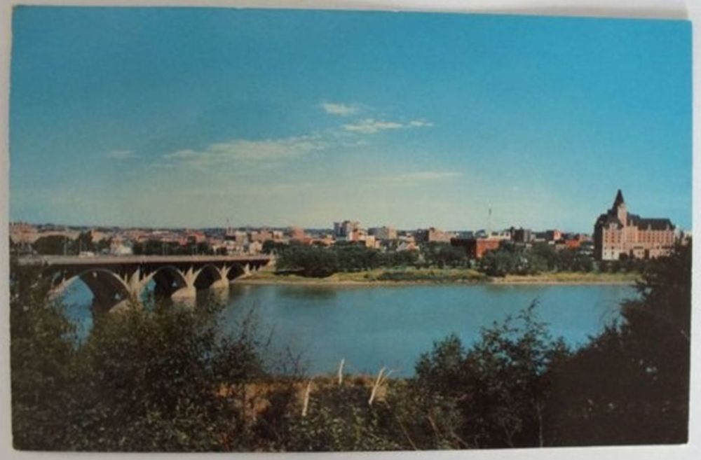 Canada: Saskatchewan. Saskatoon. Elevated View Of City Of Bridges. 1970s Postcard
