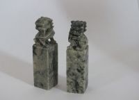 Chinese Carved Soapstone Chop Seals, Foo Dogs