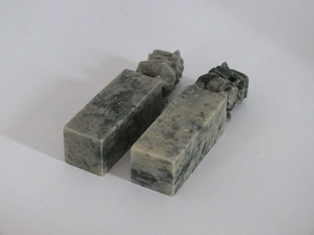 Chinese Carved Soapstone Chop Seals, Foo Dogs