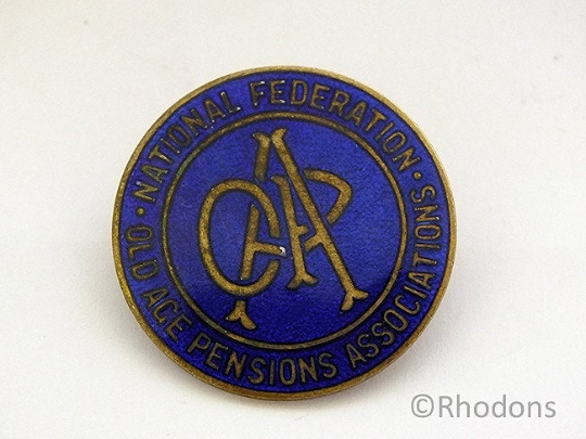 National Federation Of Old Age Pensions Association Enamel Badge, 1930s