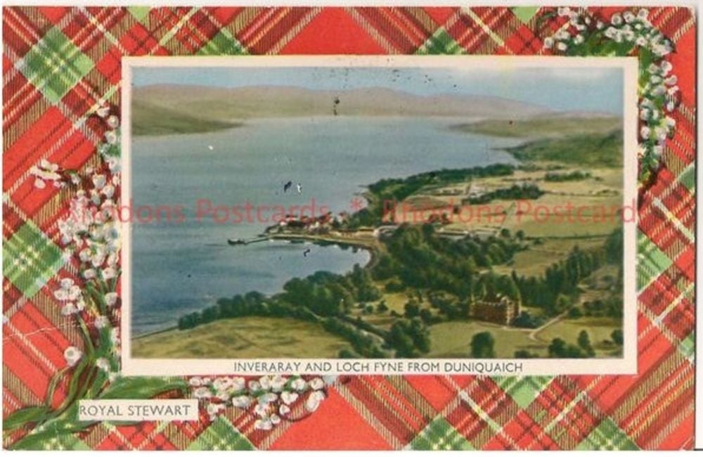 Inveraray & Loch Fyne From Duniquaich - 1970s Postcard