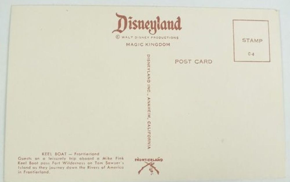 Keel Boat Frontierland-Disney Magic Kingdom California Postcard
