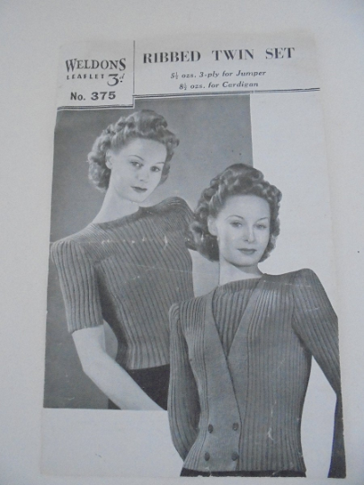 Vintage Knitting Patterns Lot x3, Weldons & Sirdar. 1940s, 1950s Era