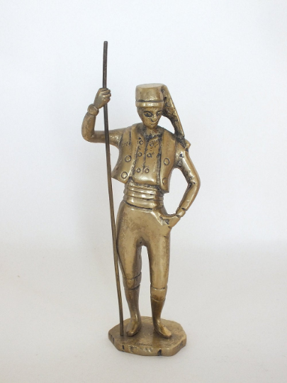 Brass Man Figurine-Portuguese Traditional Costume