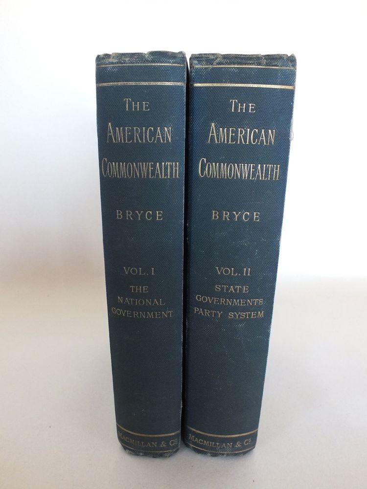 The American Commonwealth by James Bryce-2 Volumes With Fold-Out Map-1888