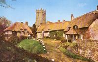 Isle of Wight: The Church And Old Cottages Godshill, IOW