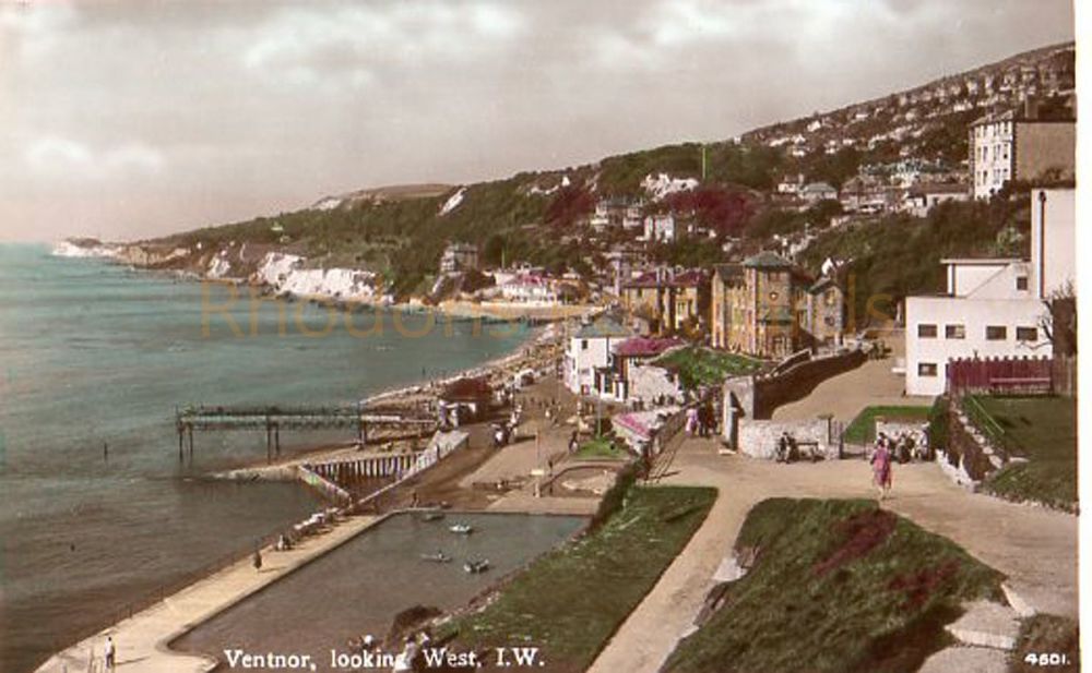 Ventnor Isle of Wight Looking West - Circa 1960s Real Photo Postcard