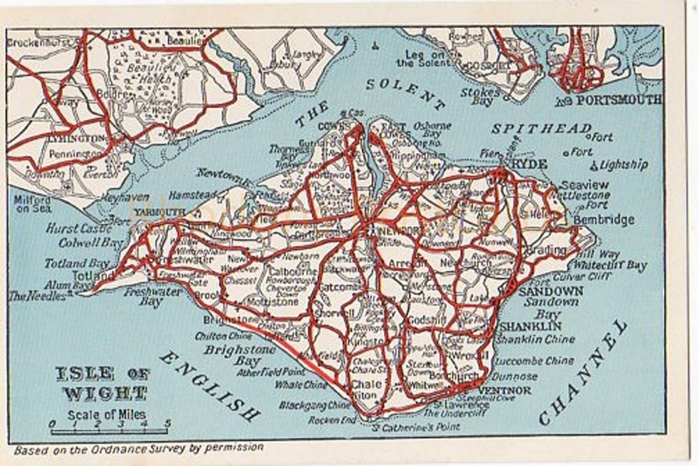 Isle of Wight: Map Postcard