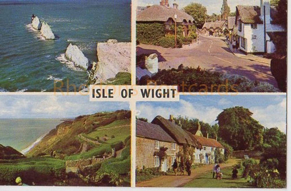Isle Of Wight Colour Multiview Postcard - The Needles, Shanklin Old Village