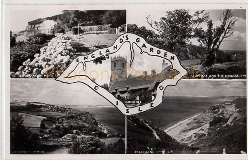 Isle of Wight: Englands Garden Isle - Nigh Real Photo Multiview Postcard