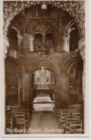 The Round Church, Cambridge. Interior View Real Photo Postcard