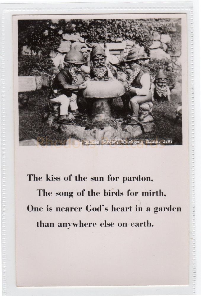 Isle of Wight: The Gnome Garden, Blackgang Chine Real Photo Postcard