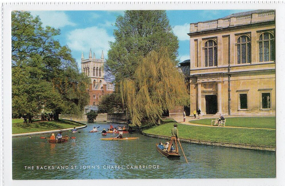 The Backs And St Johns Chapel, Cambridge Colour Photo Postcard