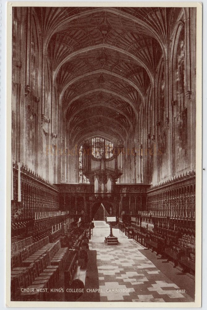 Kings College Chapel, Cambridge, Choir West Photo View Postcard