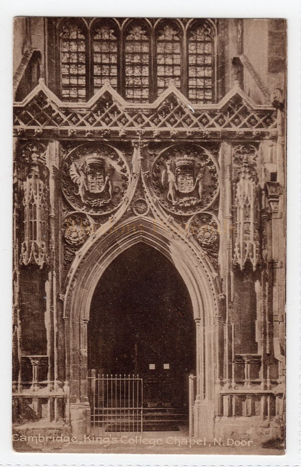 Kings College Chapel, Cambridge. North Door View Postcard 