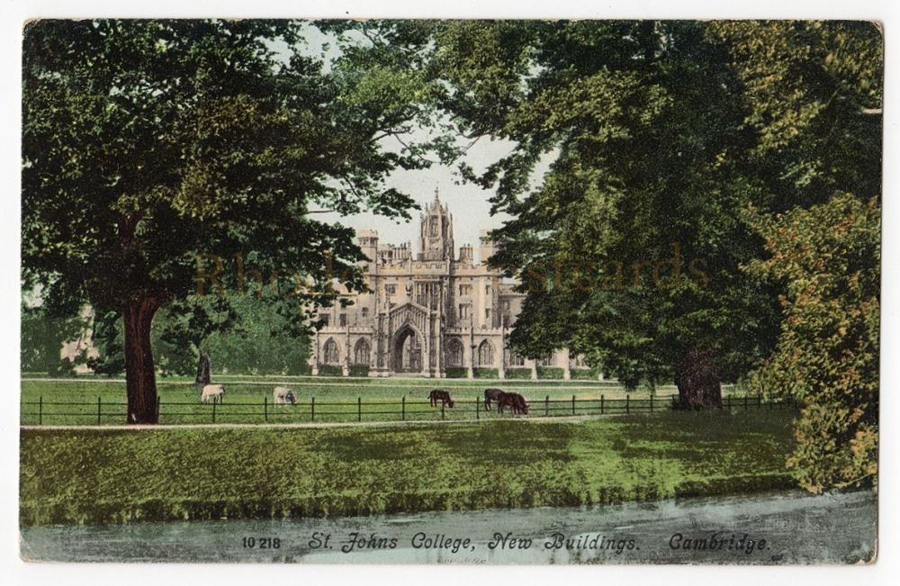 St Johns College New Buildings Postcard | Sent From Cambridge To Mr W W JUDE - Llandudno - 1906