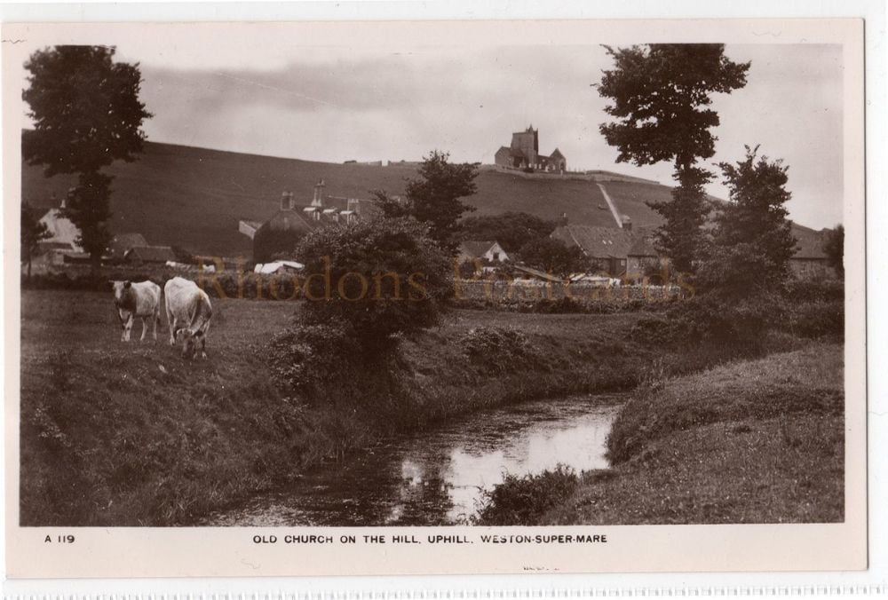 Old Church On The Hill, Uphill, Weston Super Mare RP Postcard