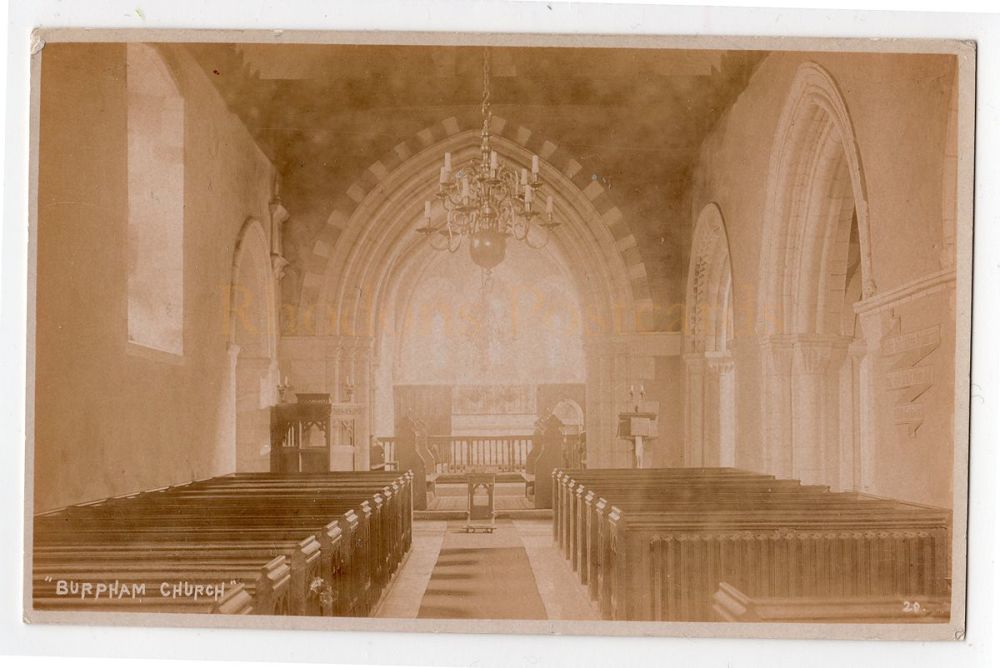 St Marys Church, Burpham, West Sussex - Interior View Postcard