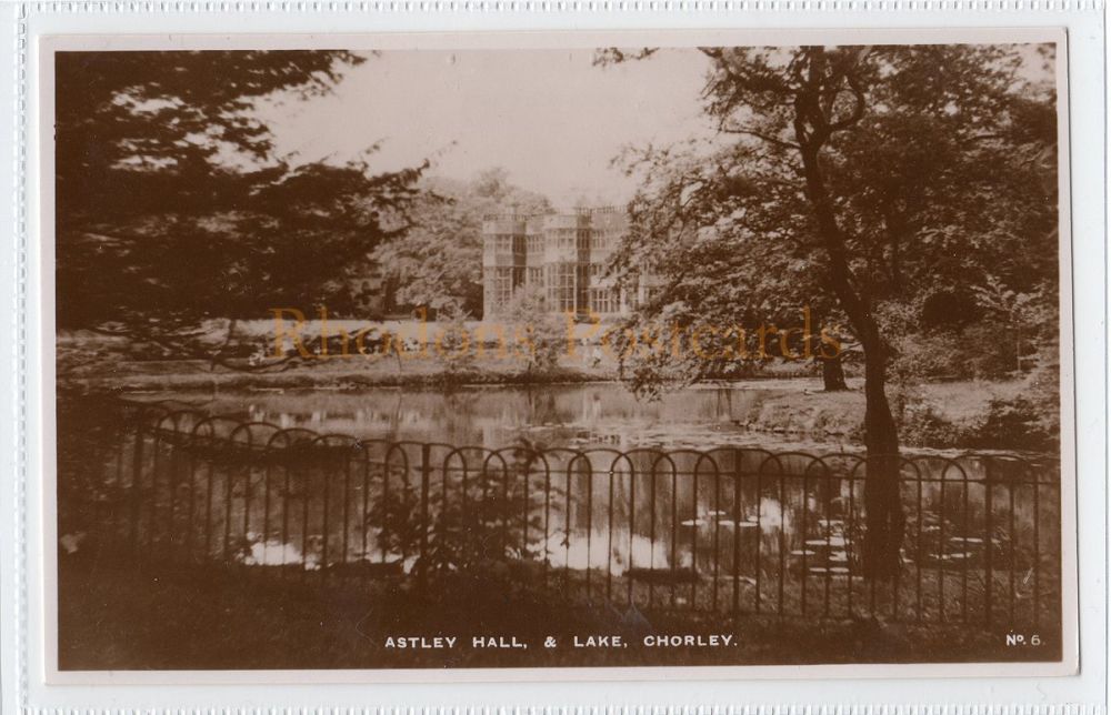Astley Hall & Lake Chorley Lancashire - W & H Parkinson Postcard