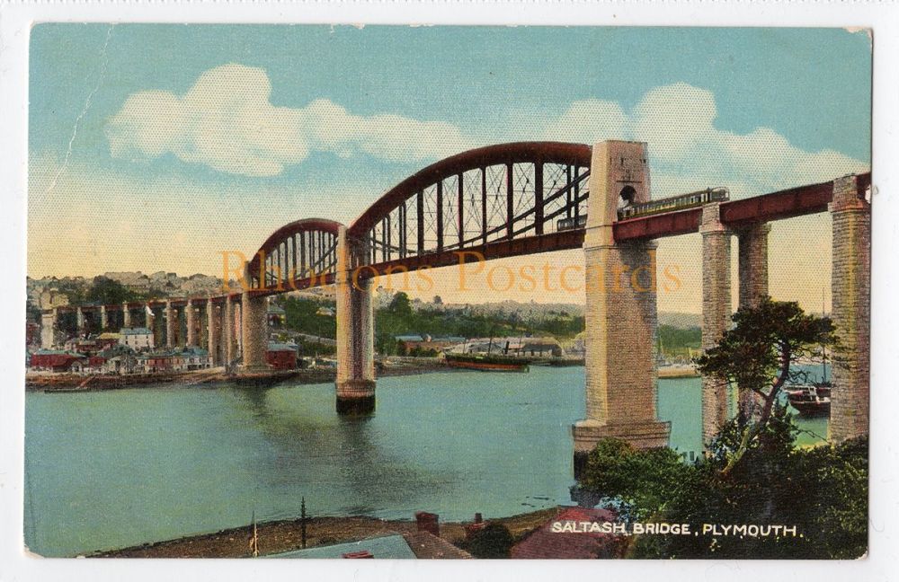 Saltash Bridge, Plymouth, Devon - Early 1900s Postcard