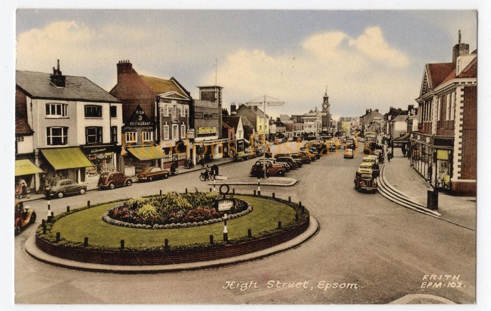 The High Street,Epsom,Surrey - 1960s Friths Postcard