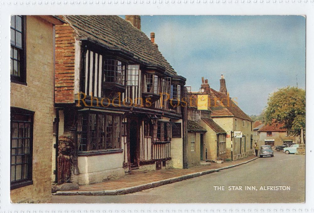 The Star Inn, Alfriston, East Sussex-1960s Salmon Postcard