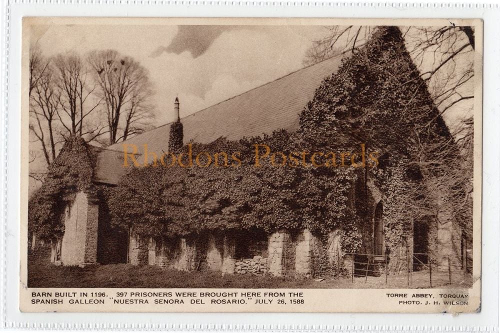 Torre Abbey Torquay Devon-Barn Built In 1196-J H Wilson Postcard