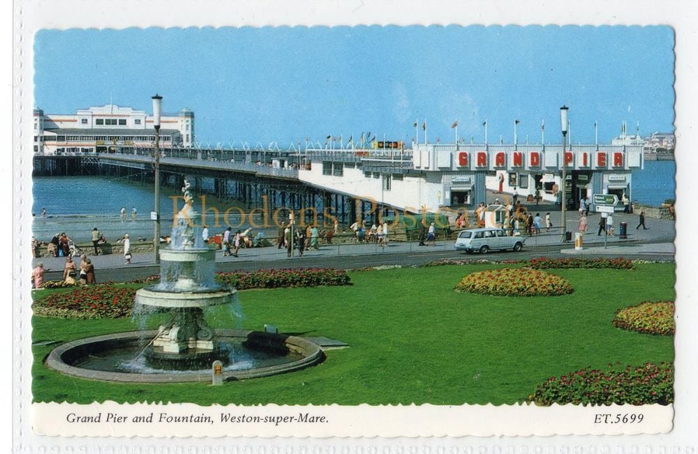 Grand Pier and Fountain, Weston Super Mare-Bamforth Postcard