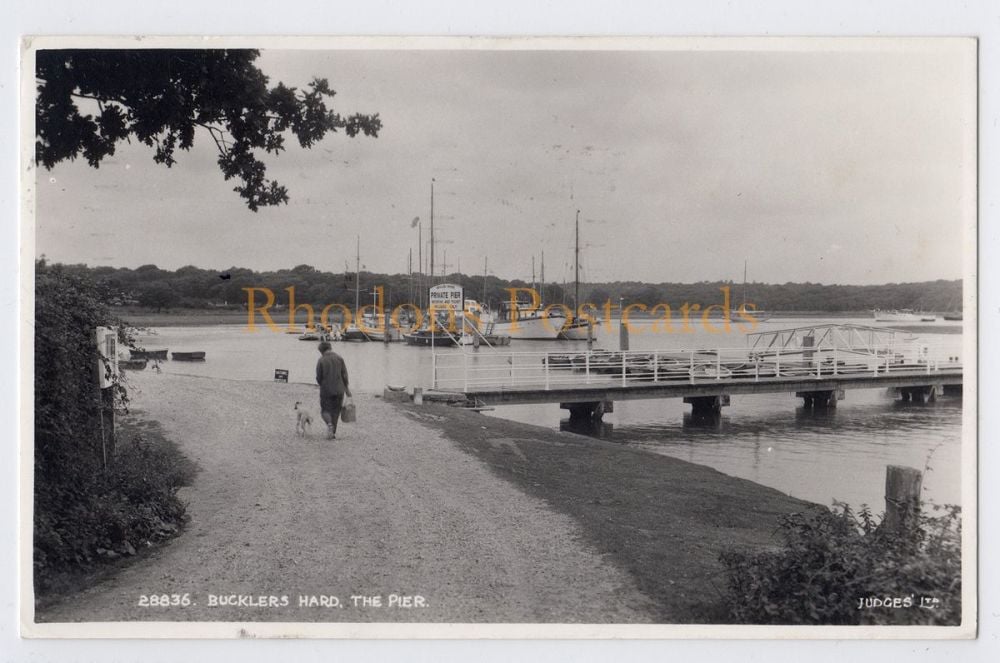 The Pier at Bucklers Hard, Hampshire-1960s Judges Postcard