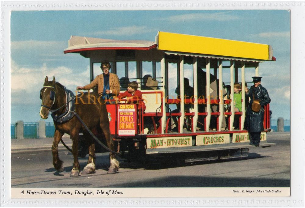 Horse-Drawn Tram, Douglas Isle of Man Postcard