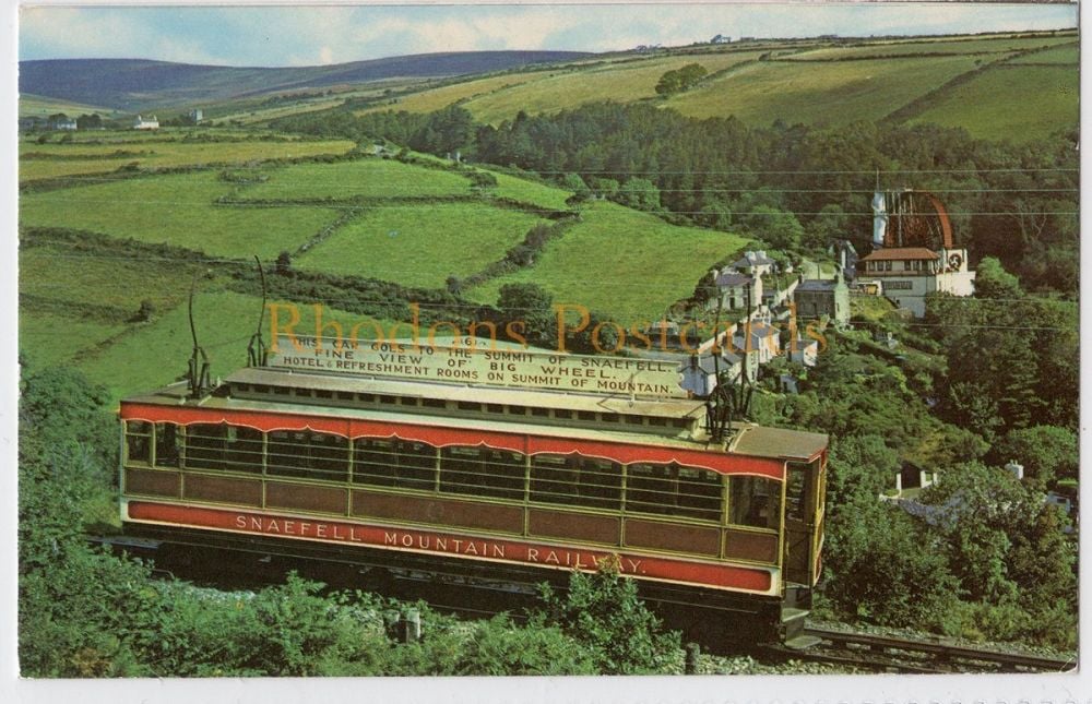 Manx Electric Railway I O M - Snaefell Mountain Railway Postcard