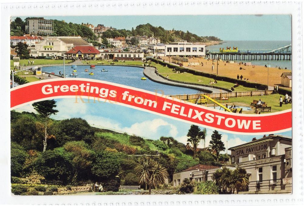 Greetings From Felixstowe-1980s Postcard-Join The TA Postmark