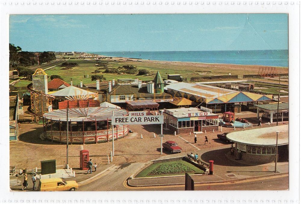 Hayling Island Seafront and Fun Fair-1960 /70s Photo Postcard