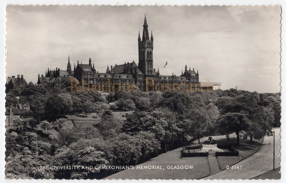The University And Cameronians Memorial Glasgow-R P Postcard