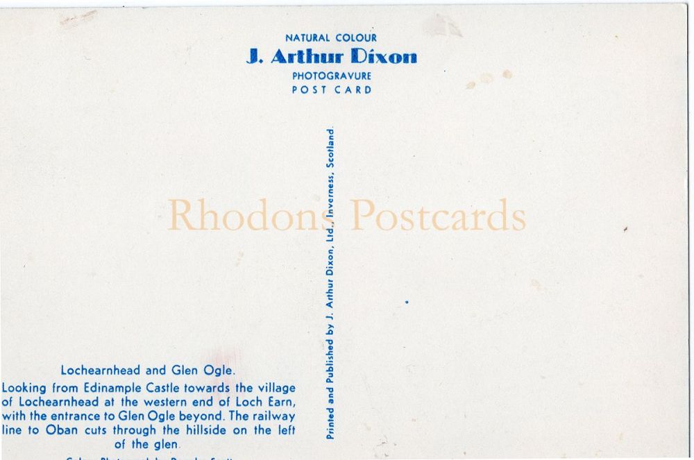 Lochearnhead & Glen Ogle, Perthshire-Dixon Postcard #3850