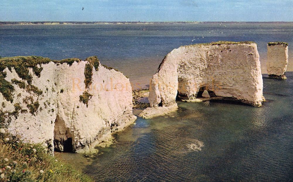 Old Harry Rocks, Near Studland, Dorset-J A Dixon Postcard #1664