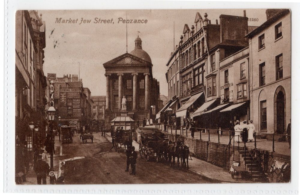 Market Jew Street Penzance-Early 1900s Valentines Postcard | Mrs DUNN