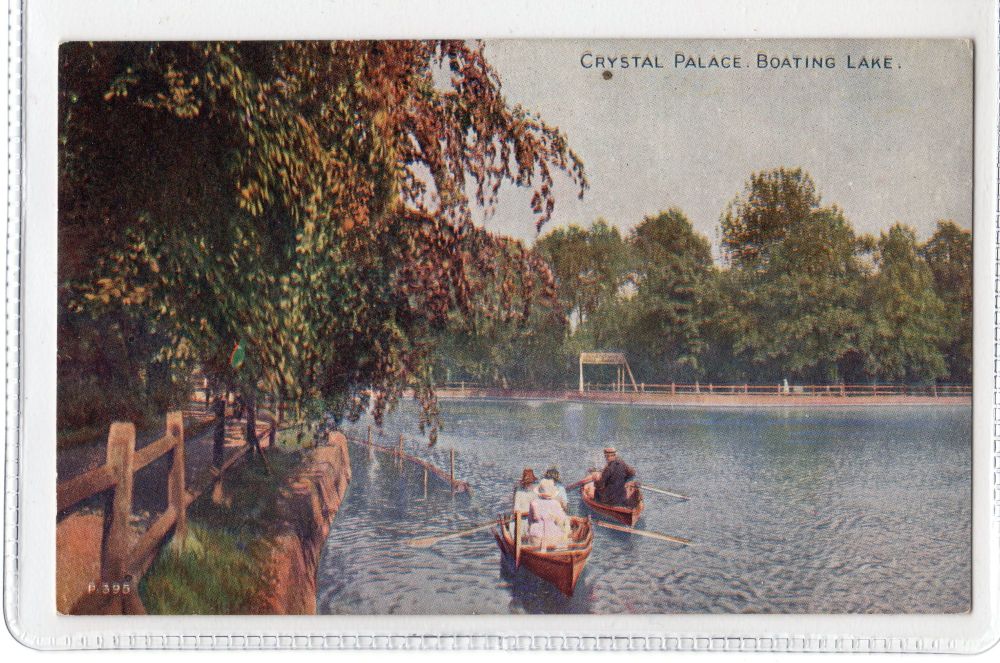 Crystal Palace Boating Lake-Early 1900s Photochrom Postcard