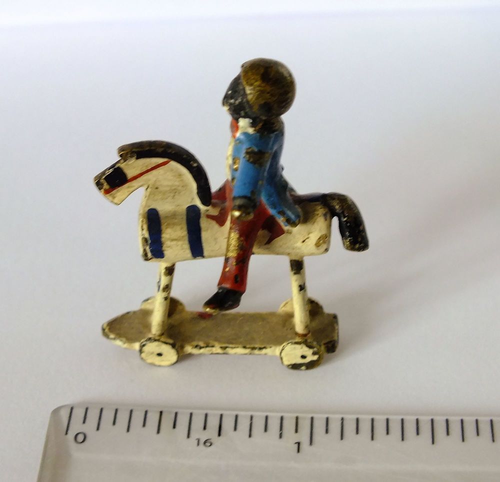 Miniature Golly on Horse-After Florence Upton-Cold Painted Bronze
